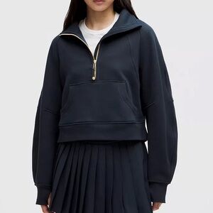 Scuba Oversized Funnel-Neck Half Zip True Navy/Gold